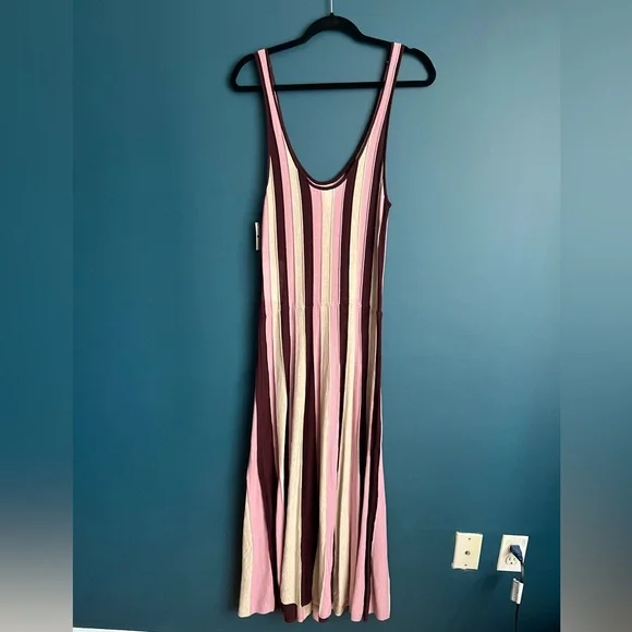 leith midi dress LEITH Floral Navy /Pink Wrap Short Sleeves Fine Midi Dress XS Nordstrom